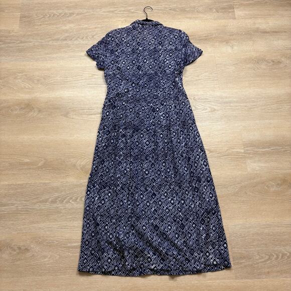 Monsoon Pattern Maxi Cotton Dress Women’s 10‎ Color Navy/White - Picture 7 of 8